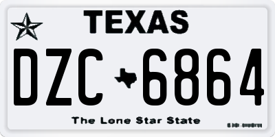 TX license plate DZC6864