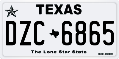 TX license plate DZC6865