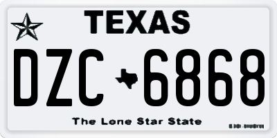 TX license plate DZC6868