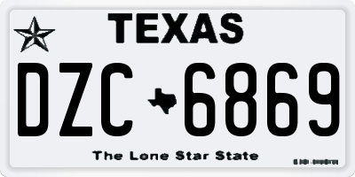 TX license plate DZC6869