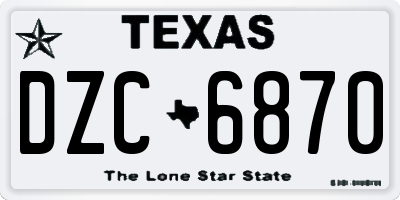 TX license plate DZC6870