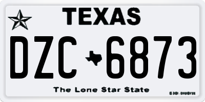 TX license plate DZC6873