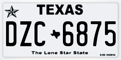 TX license plate DZC6875