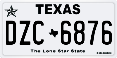 TX license plate DZC6876