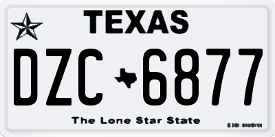 TX license plate DZC6877