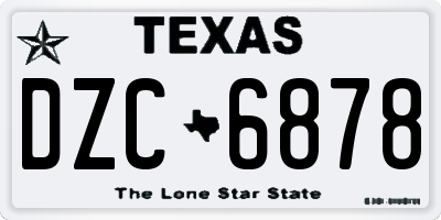TX license plate DZC6878