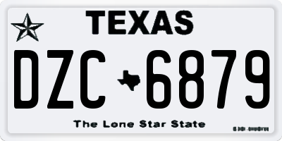 TX license plate DZC6879