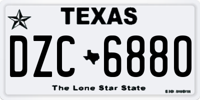 TX license plate DZC6880