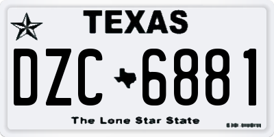 TX license plate DZC6881