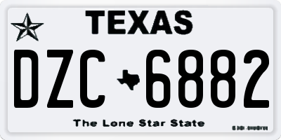 TX license plate DZC6882