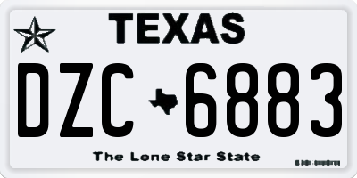 TX license plate DZC6883