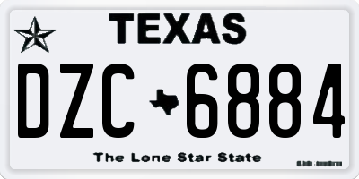 TX license plate DZC6884