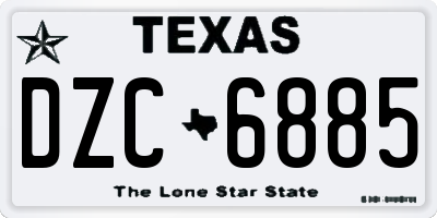 TX license plate DZC6885