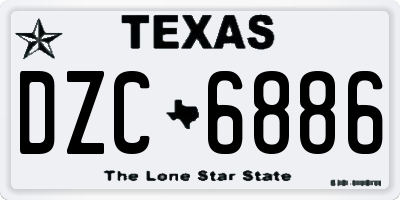 TX license plate DZC6886