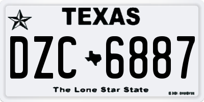 TX license plate DZC6887