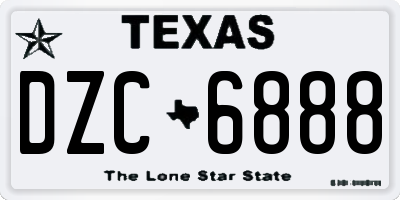 TX license plate DZC6888