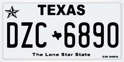 TX license plate DZC6890
