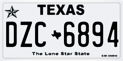 TX license plate DZC6894