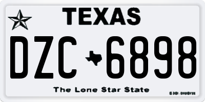 TX license plate DZC6898