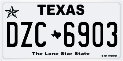 TX license plate DZC6903
