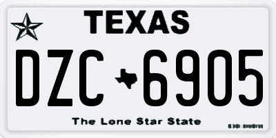 TX license plate DZC6905