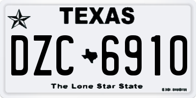 TX license plate DZC6910
