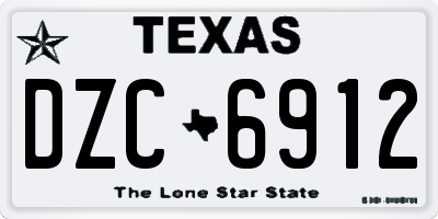 TX license plate DZC6912