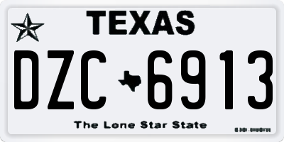 TX license plate DZC6913