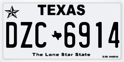 TX license plate DZC6914