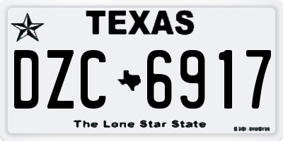 TX license plate DZC6917