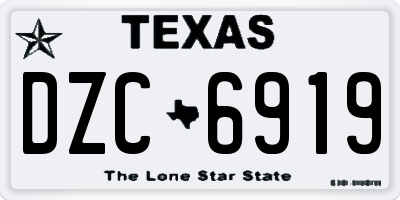 TX license plate DZC6919