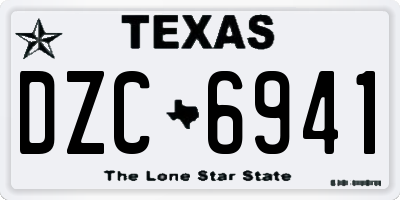 TX license plate DZC6941