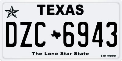 TX license plate DZC6943