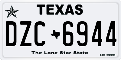 TX license plate DZC6944