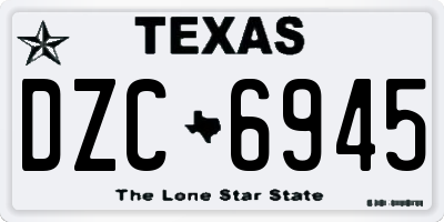 TX license plate DZC6945