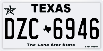 TX license plate DZC6946