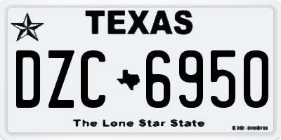TX license plate DZC6950