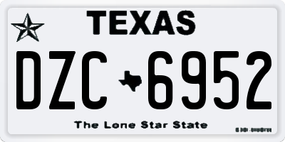 TX license plate DZC6952
