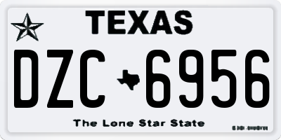 TX license plate DZC6956