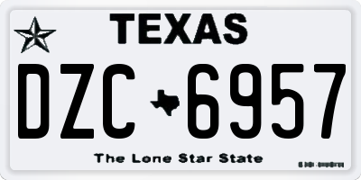TX license plate DZC6957