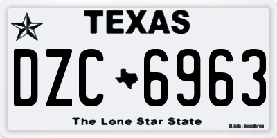 TX license plate DZC6963