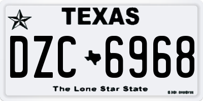 TX license plate DZC6968