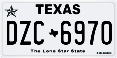 TX license plate DZC6970
