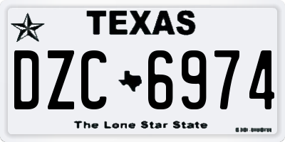 TX license plate DZC6974