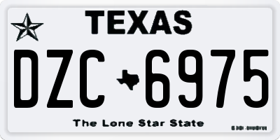 TX license plate DZC6975
