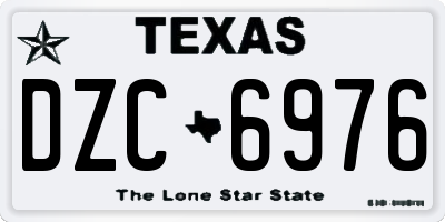 TX license plate DZC6976