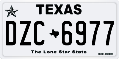 TX license plate DZC6977
