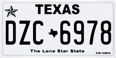 TX license plate DZC6978