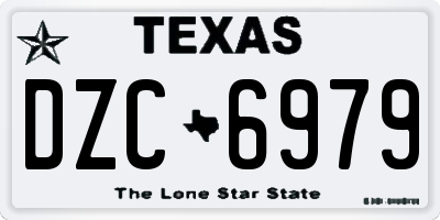 TX license plate DZC6979