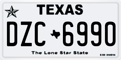 TX license plate DZC6990